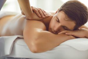 Sports massage, a deep focused massage.